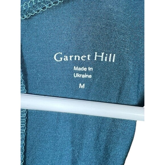 GARNET HILL Womens Sz M Teal Stretch Tencel Kimono Sleeve Knit Jumpsuit Belted - Picture 8 of 14